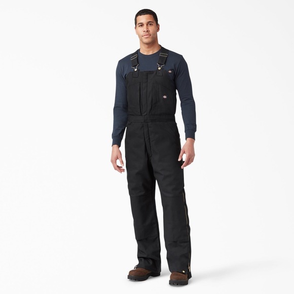 Dickies Insulated Duck Bib Overalls Black XL Regular New With Tags